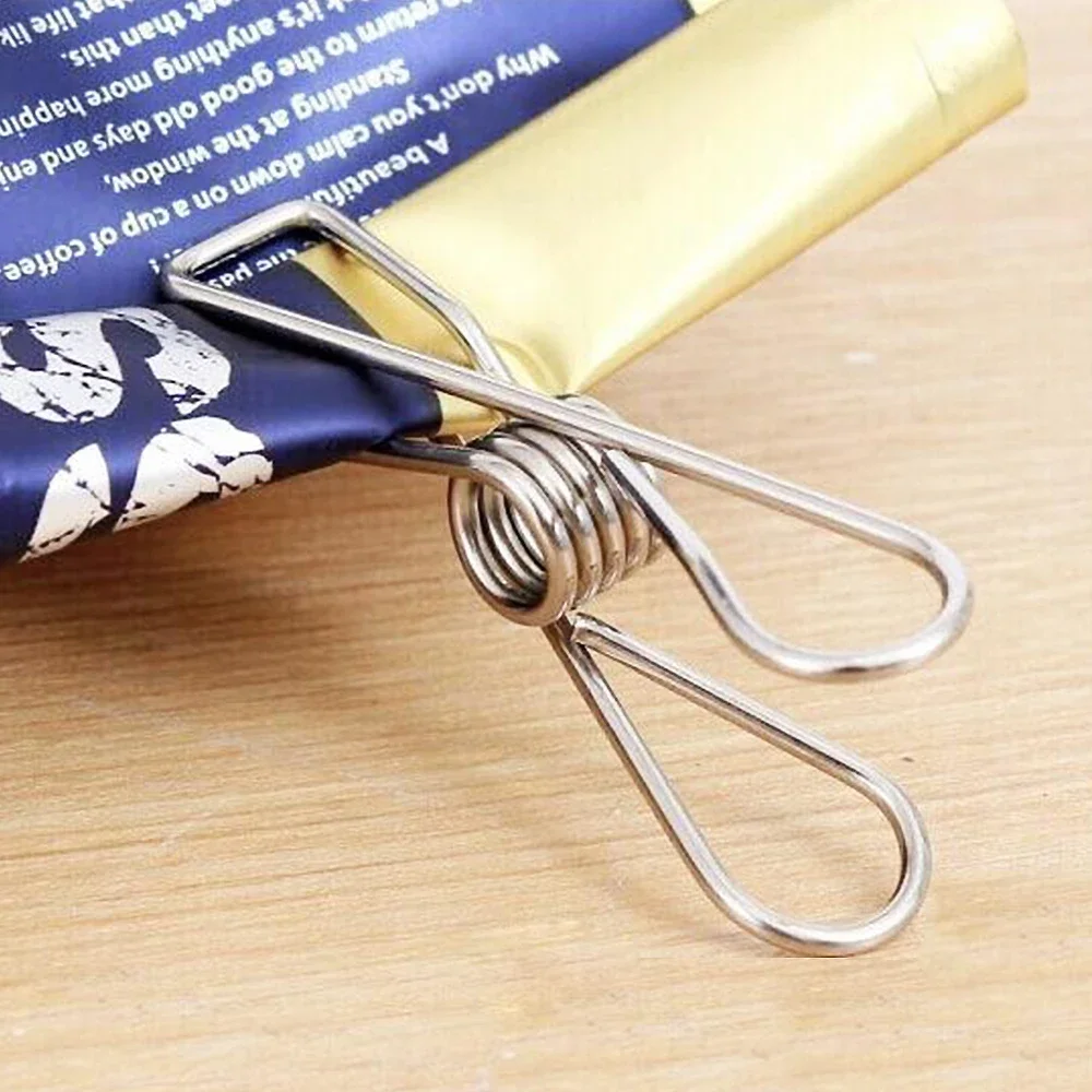20pcs Stainless Steel Clothes Pegs Home Hanging Clips Pins Laundry Windproof Clamps Clothing Clamps Sealing Clip Cloth Organizer