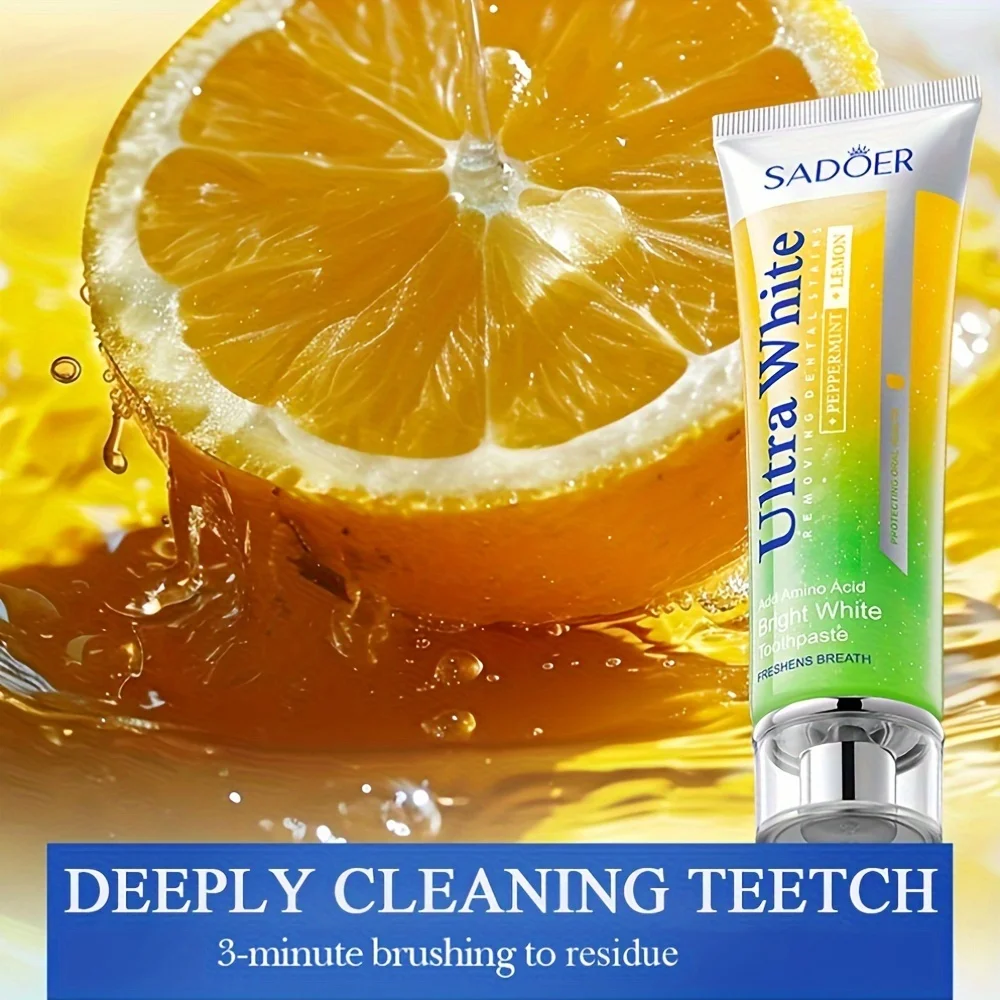 معجون أسنان مبيض بالليمون والنعناع لتنظيف الأسنان والنعناع والليمون معجون أسنان لتفتيح الأسنان منعش 100 جرام #6