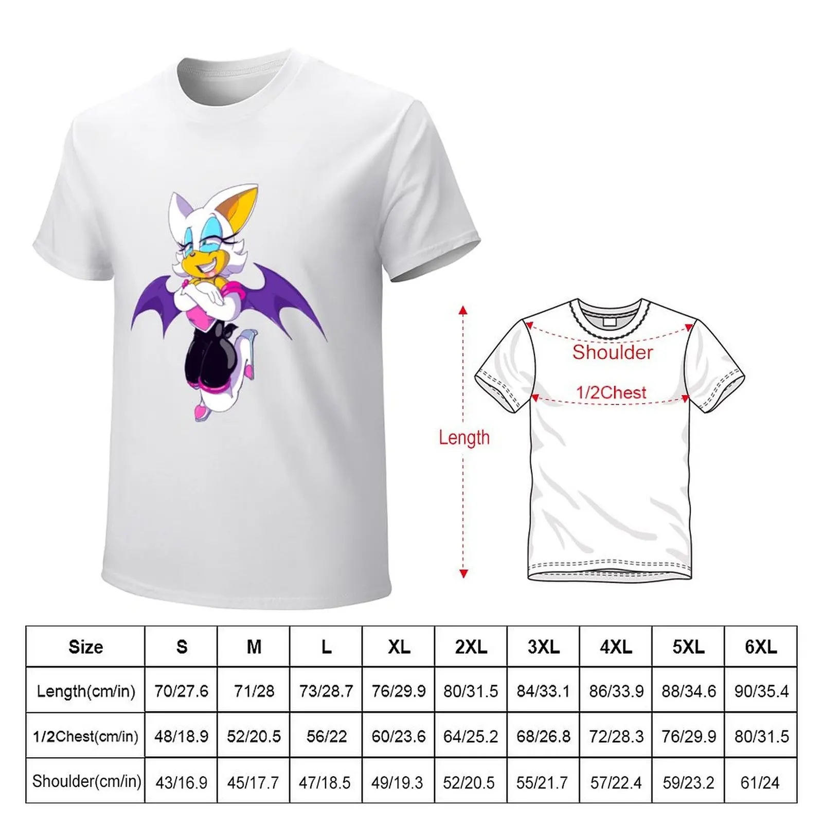 Rouge the Smug Bat T-Shirt anime boys whites quick drying anime clothes mens white t shirts