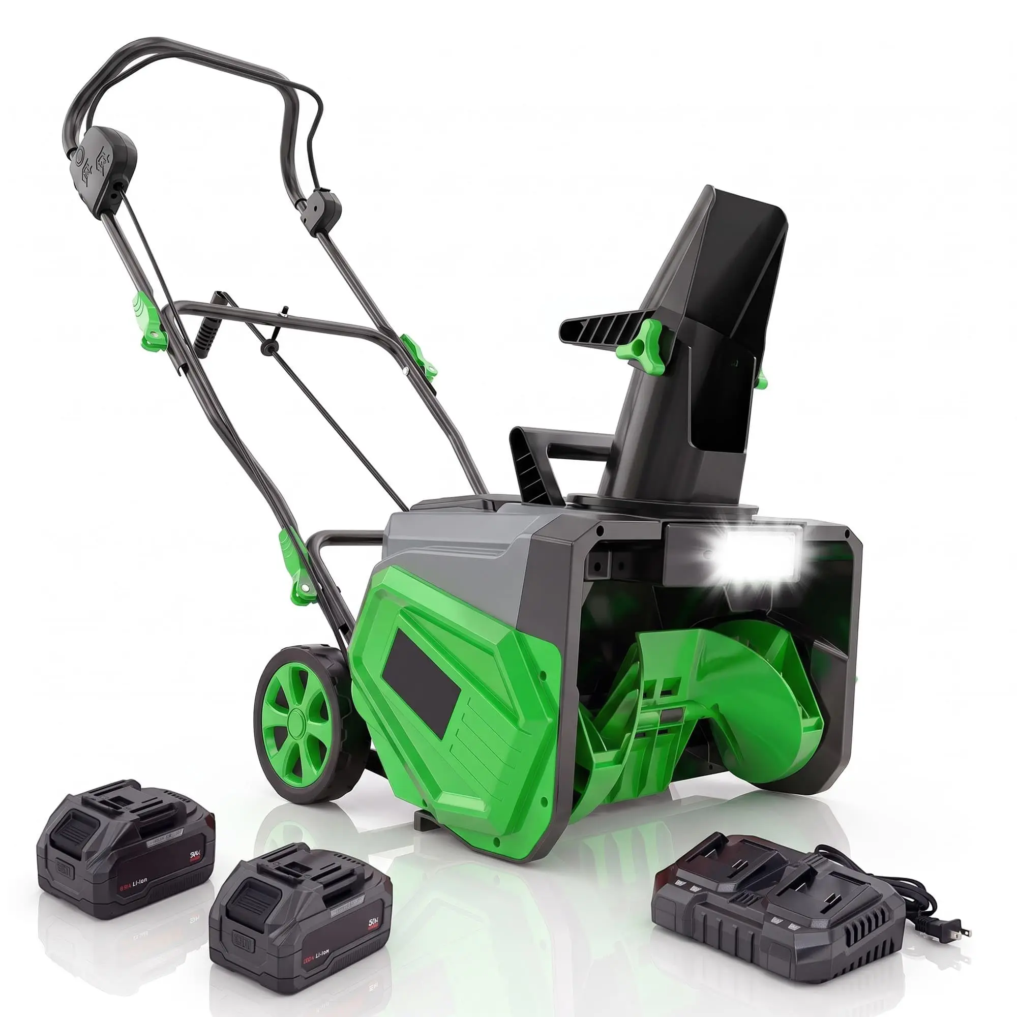 20 Inch Cordless Snow Blower Brushless Motor With 25 Ft Throwing Distance 180 Degree Adjustable Chute LED Light 2 X 4.0Ah Batteries And Charger 12 Inch Snow Depth For Driveway Sidewalk Walkway
