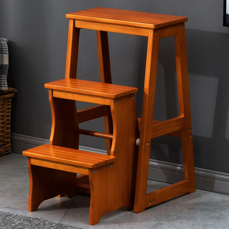 

Solid wood folding stool Maza portable and strong shoe changing stool small bench climbing children's home space saving