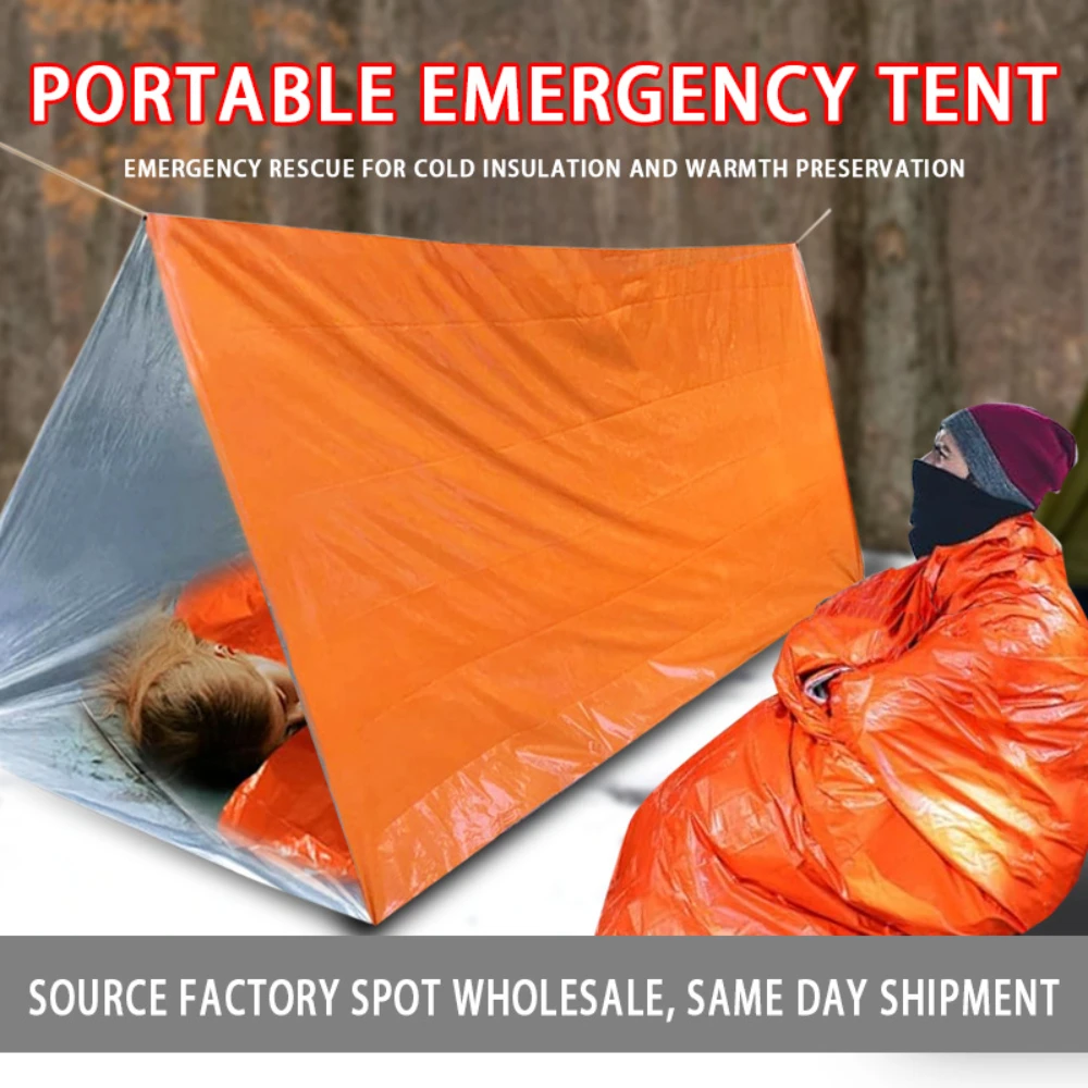 

Nature Hike Tent Camping 2 Person Waterproof Emergency Survival Tent Outdoor Shelter Lightweight Compact for Hiking Backpacking