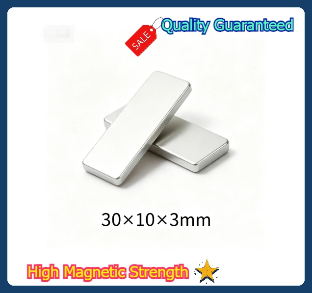 30x10x3mm Powerful NdFeB Rectangular Block Magnet N35 Super Strong Neodymium Magnet For DIY Handmade Home Decor Crafts