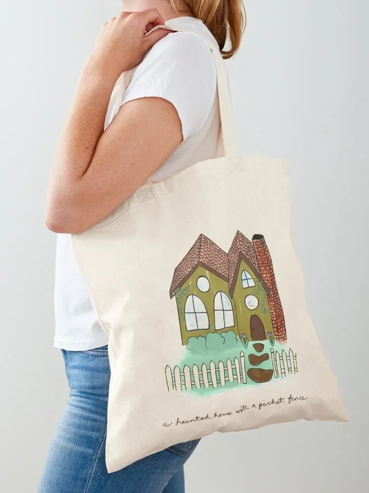 

Pheobe Bridgers Haunted House with a Picket Fence Tote Bag Women's shopper sacs de shopping shopping bag Women bags