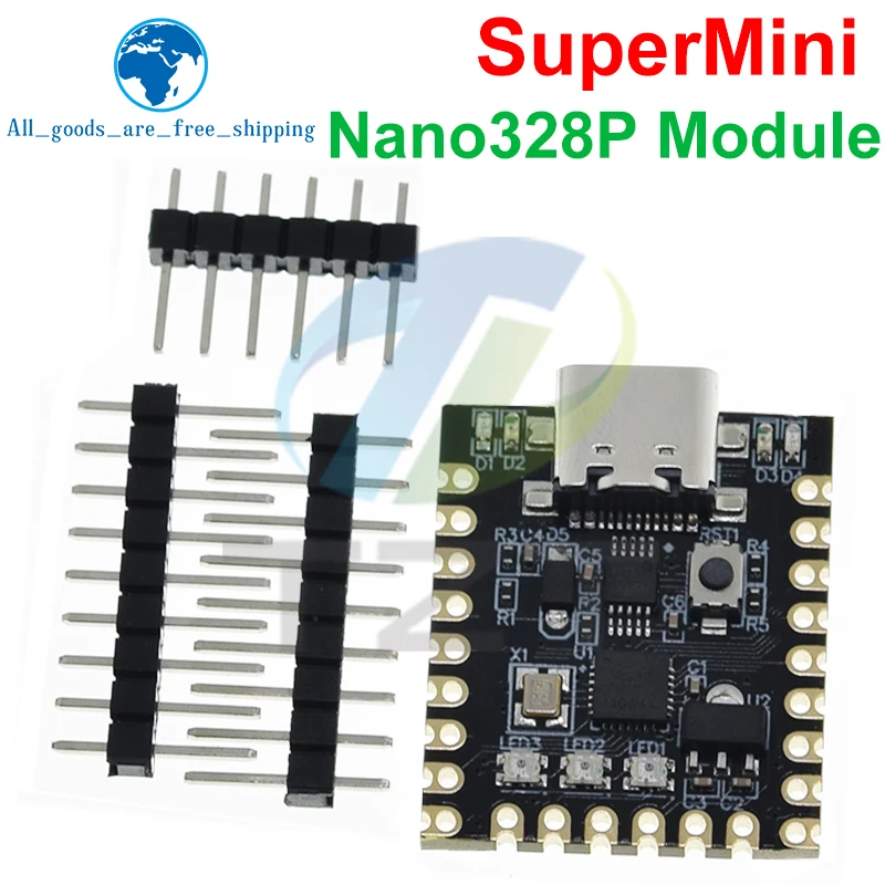 Imagem -04 - Tzt Nano V3.0 Nano Supermini Tipo-c Placa de Desenvolvimento Atmega328p Chip Ch340 Porta Serial para Arduino