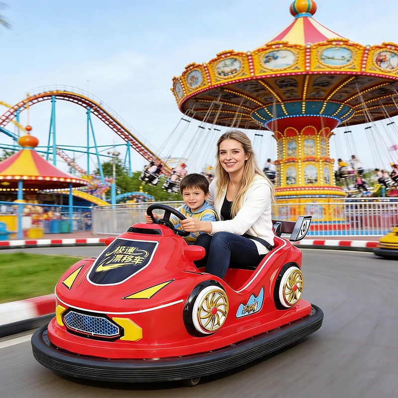 &Outdoor Kids and Parents Electric Bumper Cars Indoor Theme Amusement Park Fiberglass Drifting Vehicle