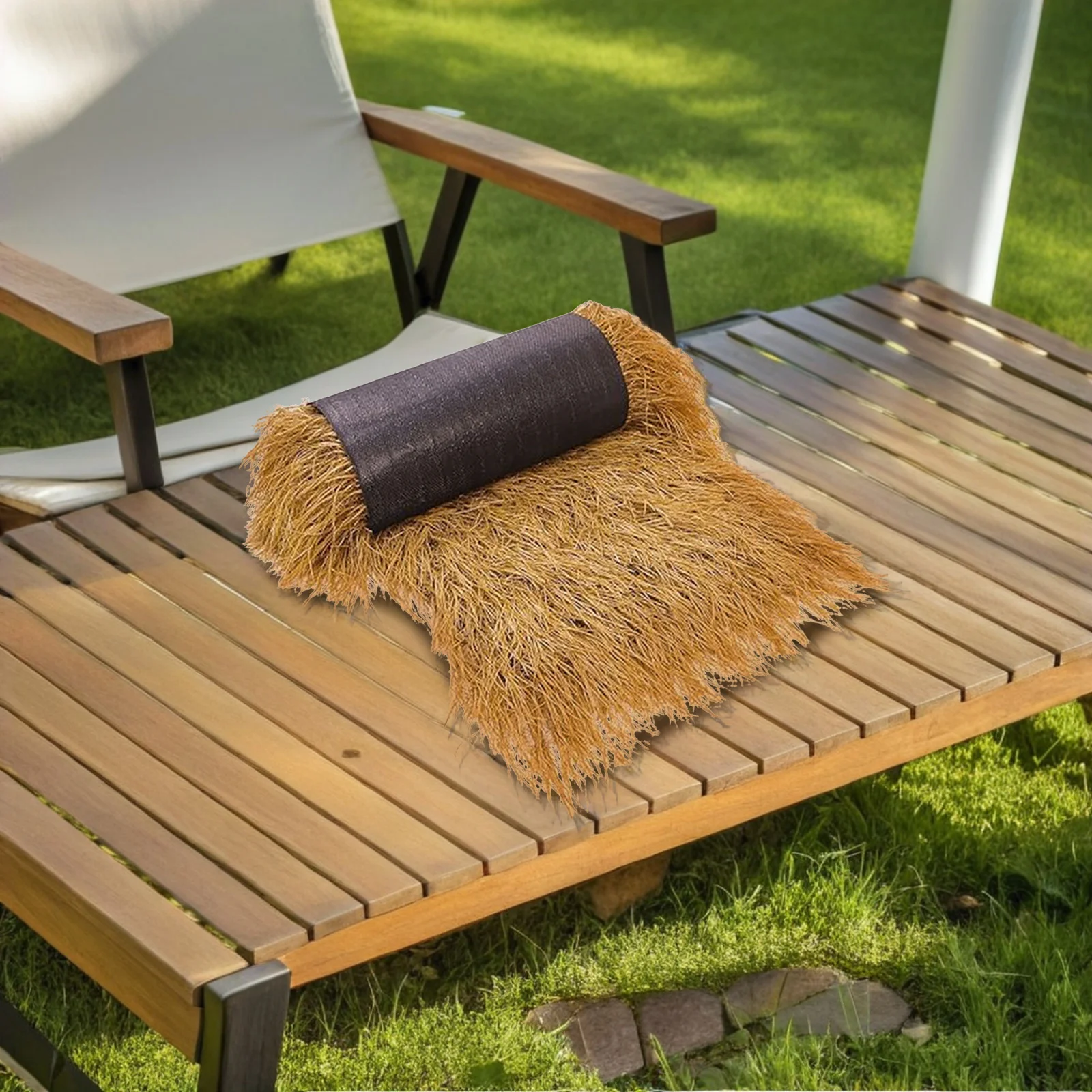 

Fake Straw Roof Decor Plastic Material Natural Color Simulated Thatch Mat for Garden Balcony Patio Cover