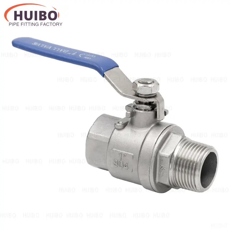 

1pcs 304 Stainless Steel Ball Valve 2P Type For Water Oil Gas 1/4" 3/8" 1/2" 3/4" 1" BSP Female To Male Thread