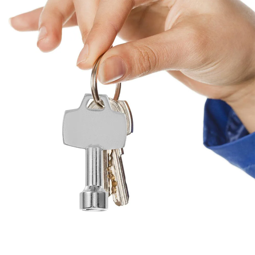 

4 Pcs Rubbish Bin Trash Can Key Locking Metal Outdoor Litter Keys Spanner Silver Garbage