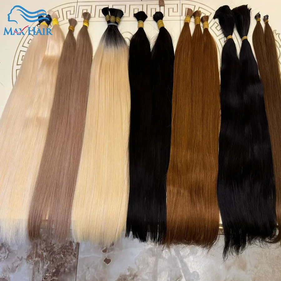 Human Hair Bulk For Braiding Vietnamese Hair No Weft Hair Virgin Remy Straight Hair Bulk 4# Real Natural Hair No Weft Wholesale