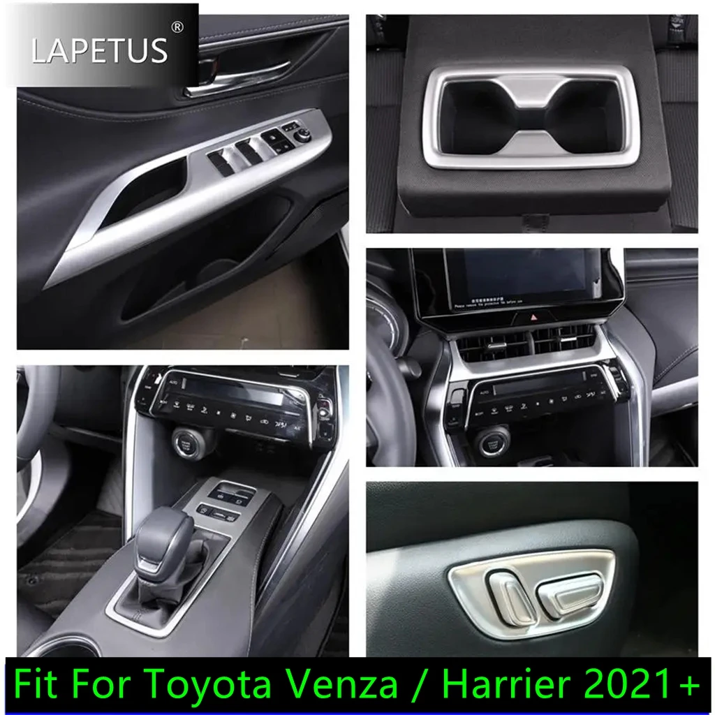 

Matte Car Water Cup Holder / Seat Adjust Button / Air AC Panel ABS Accessories Cover Trim For Toyota Venza / Harrier 2021 - 2024