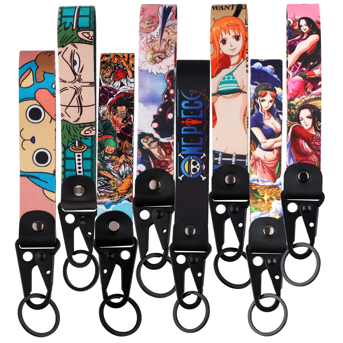 Anime Pirates Zoro Keychain Cool Stuff Short Wrist Lanyard Tags Key Strap Key Pendant Key Ring Car Motorcycle Accessories Gifts