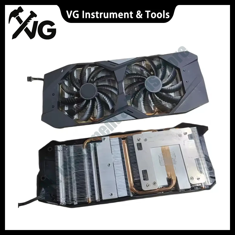 Suitable for Gigabyte RTX 2070 Dual Fan Cooler Assembly + Backplate (90% New) Core Hole Spacing: