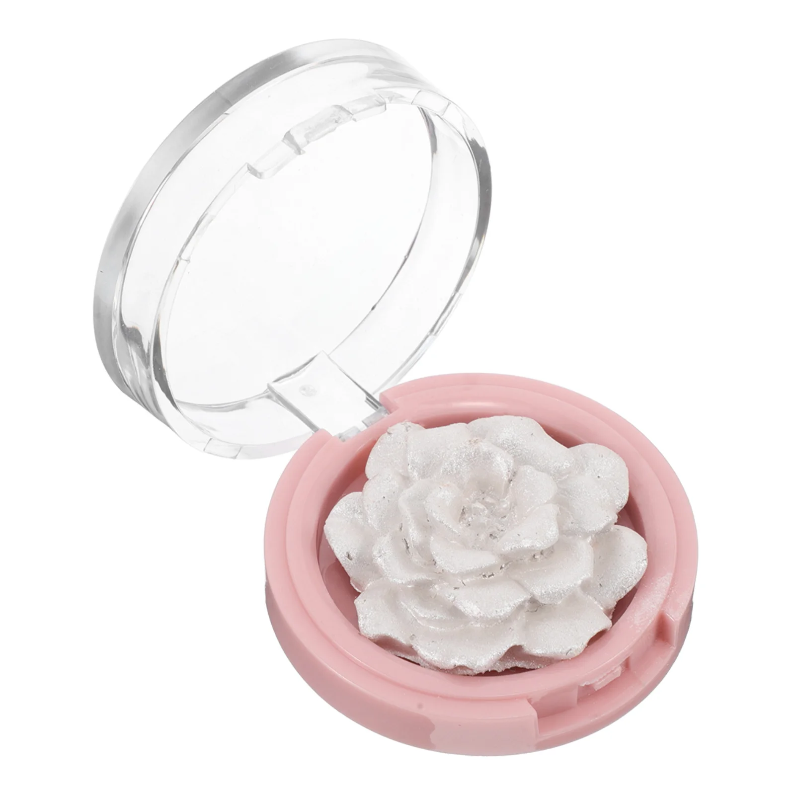 Poudre surligneuse Rose sculptée 3D pressée pour joues du visage, maquillage scintillant, lueur métallique