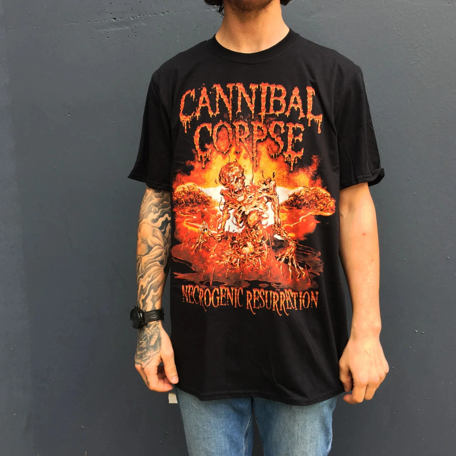 Cannibal Corpse Butchered at Birth Punk Rock 100% Cotton Printed T-Shirt Heavy Metal Band Short Sleeve Y2K Gothic Style Shirt