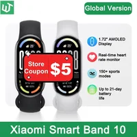 Xiaomi Mi Smart Band 10 versión Global 1,72 ""AMOLED monitoreo de salud 21 días batería 5ATM impermeable Smartwatch pulsera deportiva
