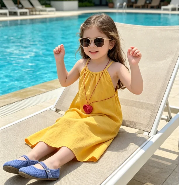 Girls' Dress 2026 Spring and Summer New Children's Clothing Korean Wind Girl Baby Sweet Holiday Wind Gentle Suspender Dress