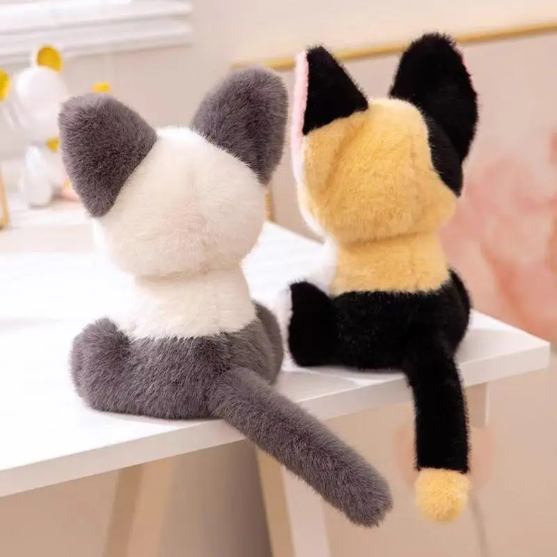 24 centimetri Kawaii Gatto Peluche Bambola Devon Rex Gatto Siamese Peluche Decorazione Carino Accompagnare Il Sonno Giocattolo Morbido Peluche Cuscino Gatto