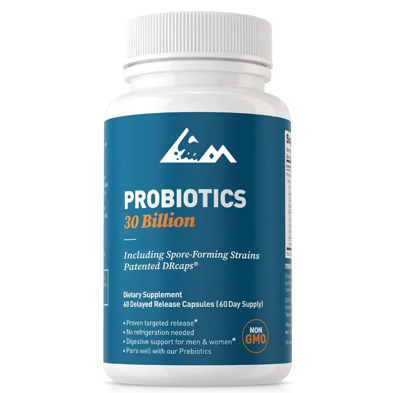 Probiotics 30 billion, 10 strains, promote digestive health, suitable for both men and women, non GMO, 60 capsules