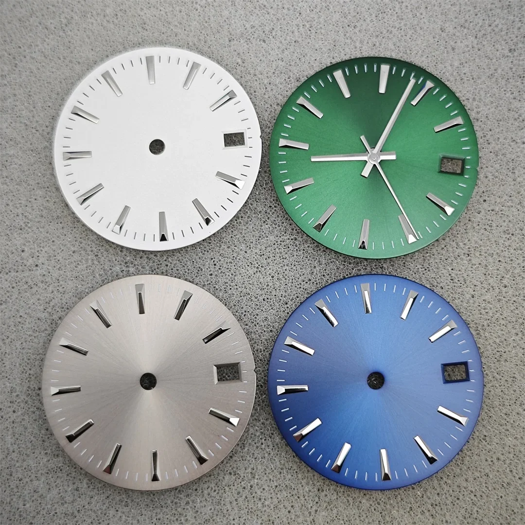 Esfera de reloj de 28,5mm, esfera NH35 modificada, rayas Sunburst, esfera de reloj Simple para NH35 36 4R 7S, accesorios de reloj de movimiento