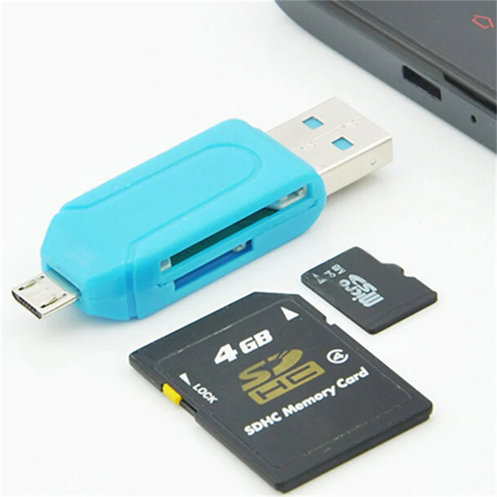 

New 2 in 1 USB OTG Card Reader Universal Micro USB TF SD Card Reader for PC Phone