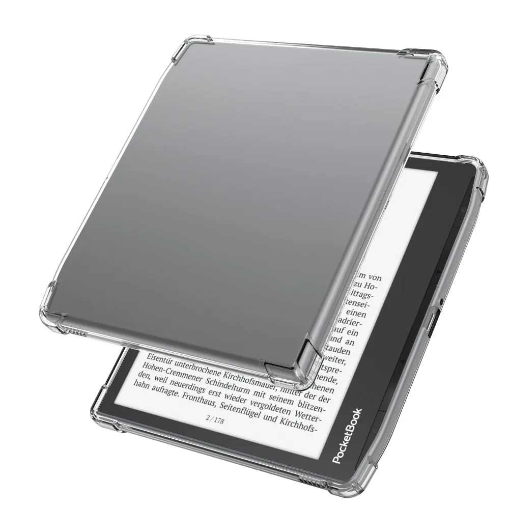 Funda transparente para lector electrónico Pocketbook 700 Era/Era Color de 7" (lanzada 24), funda trasera suave y flexible de silicona transparente fina y ligera