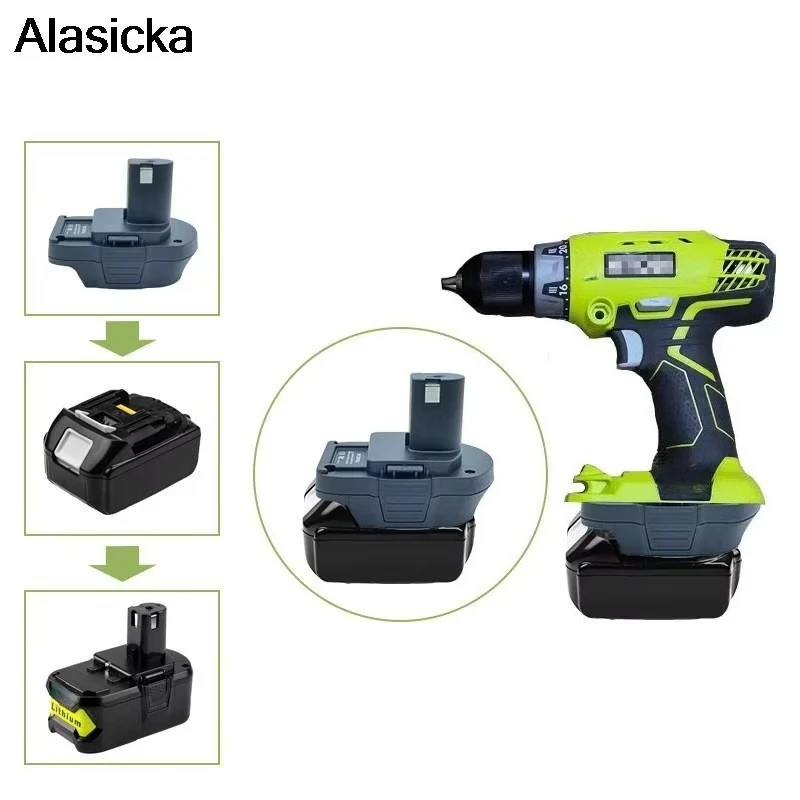 DM18RL MT20RNL BPS18RL Adapter for Makita/DL/Milwaukee/Black Decker/Porter-Cable Stanley Li-ion Battery For RYOBI 18V Tool