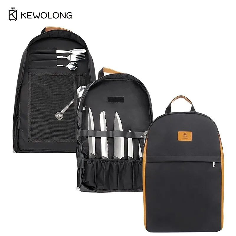 

Профессиональный рюкзак шеф-повара, органайзер для столовых приборов с защитой для ножей, водонепроницаемая оксфордская кухонная сумка для инструментов для уличного рюкзака
