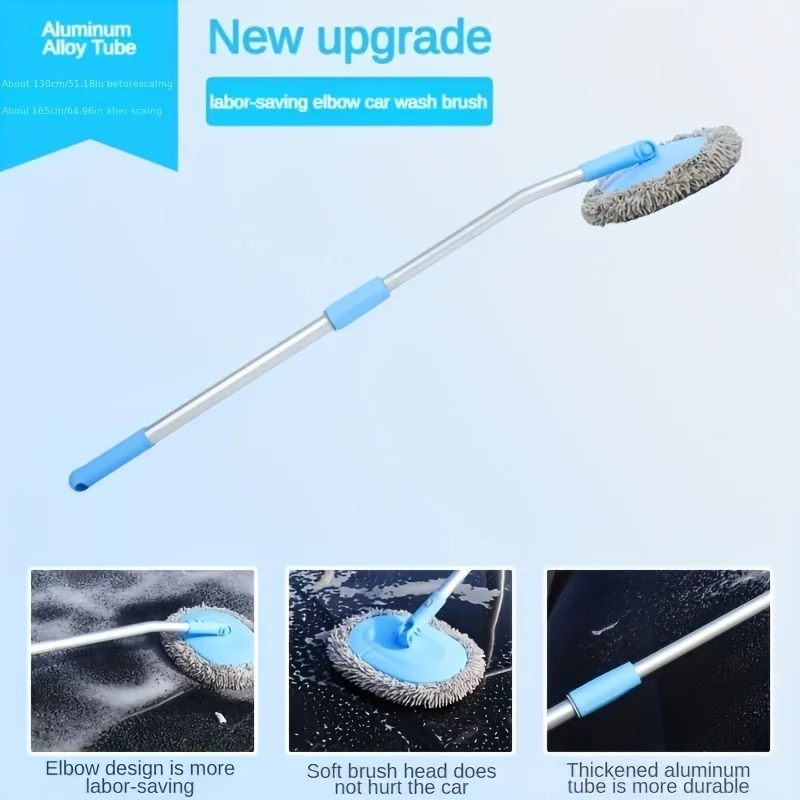 Car Cleaning Brush Car Wash Mop Telescopic Long Handle Detailing Adjustable Super Absorbent Car Wash Brush Home Car Accessories