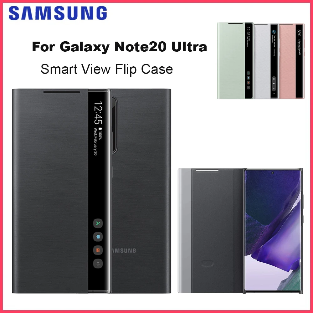 Funda Clear View para Samsung Note20 Ultra, Funda con Espejo Inteligente para Galaxy Note20 Ultra 5G, Funda con Tapa Abatible, Funda LED para Teléfono, Fundas S-View