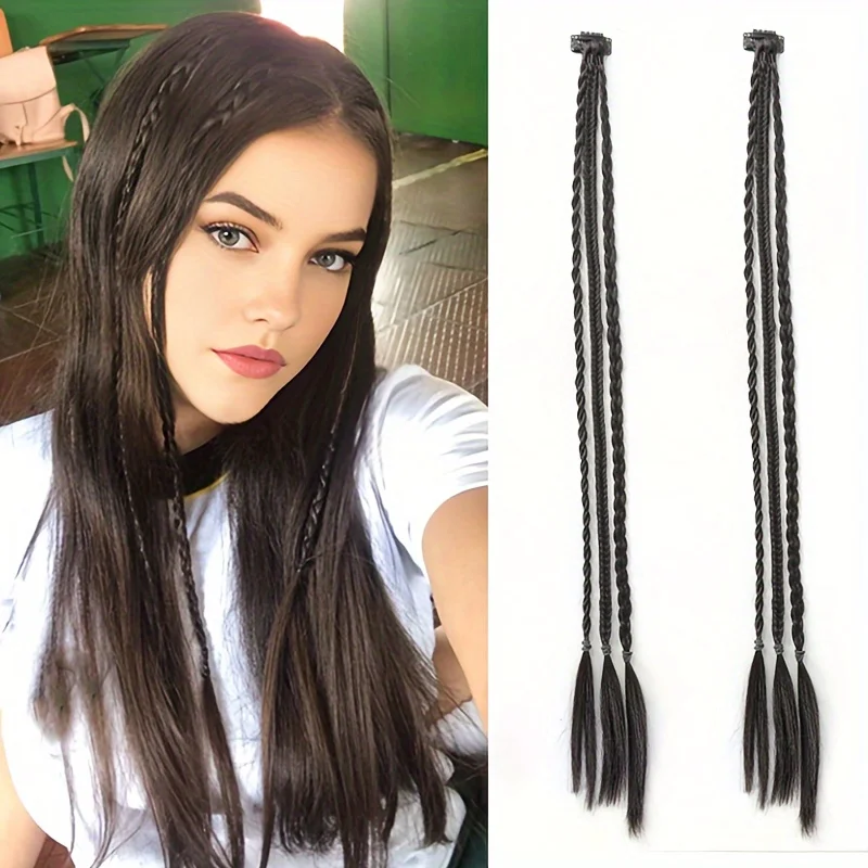 

22-дюймовый плетеный хвостик с синтетическими волосами и фиксированными заколками-клипсами для ежедневного использования и встреч.