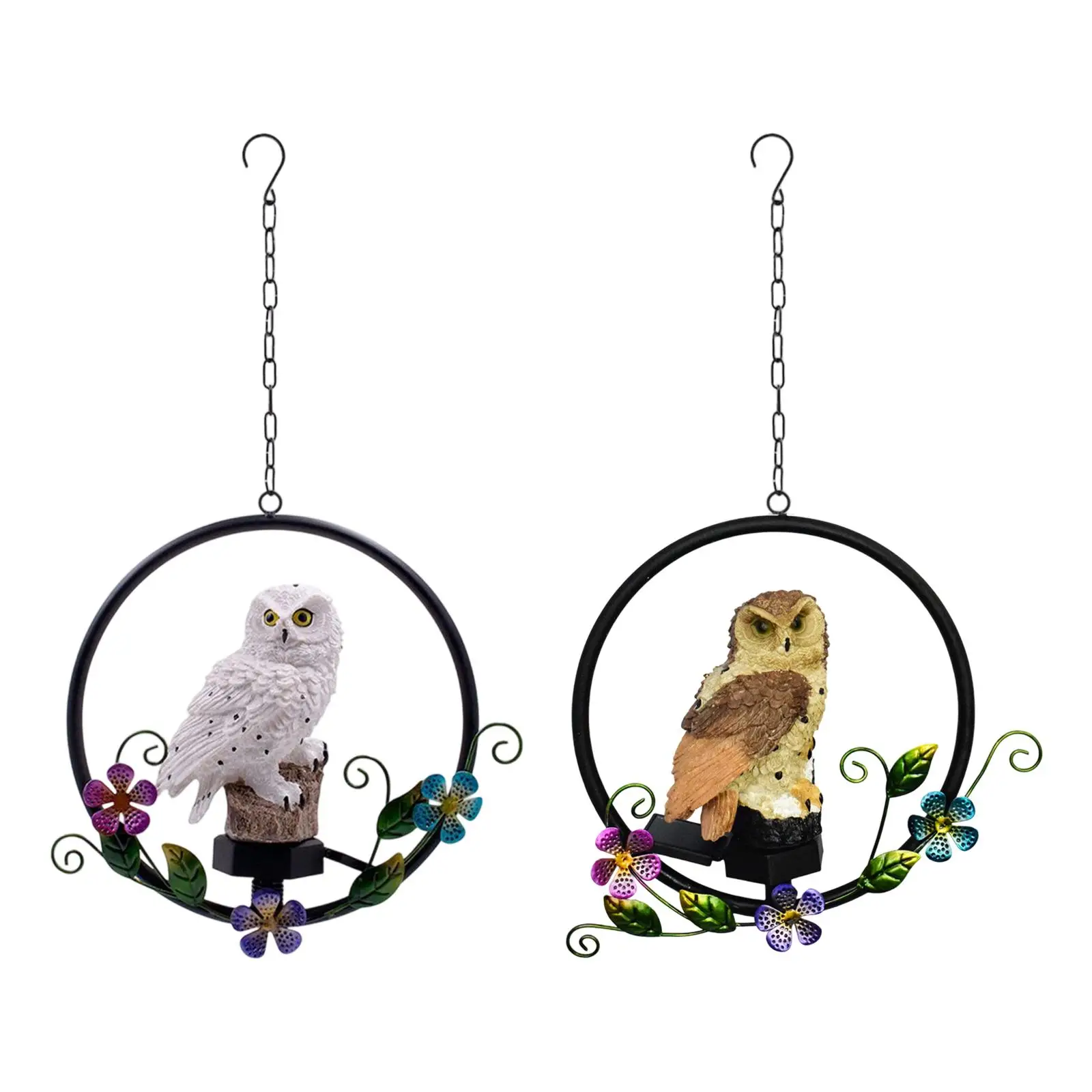 

Solar Powered Garden Owl Decor Hanging Decor Memorial Decorative Figurine for