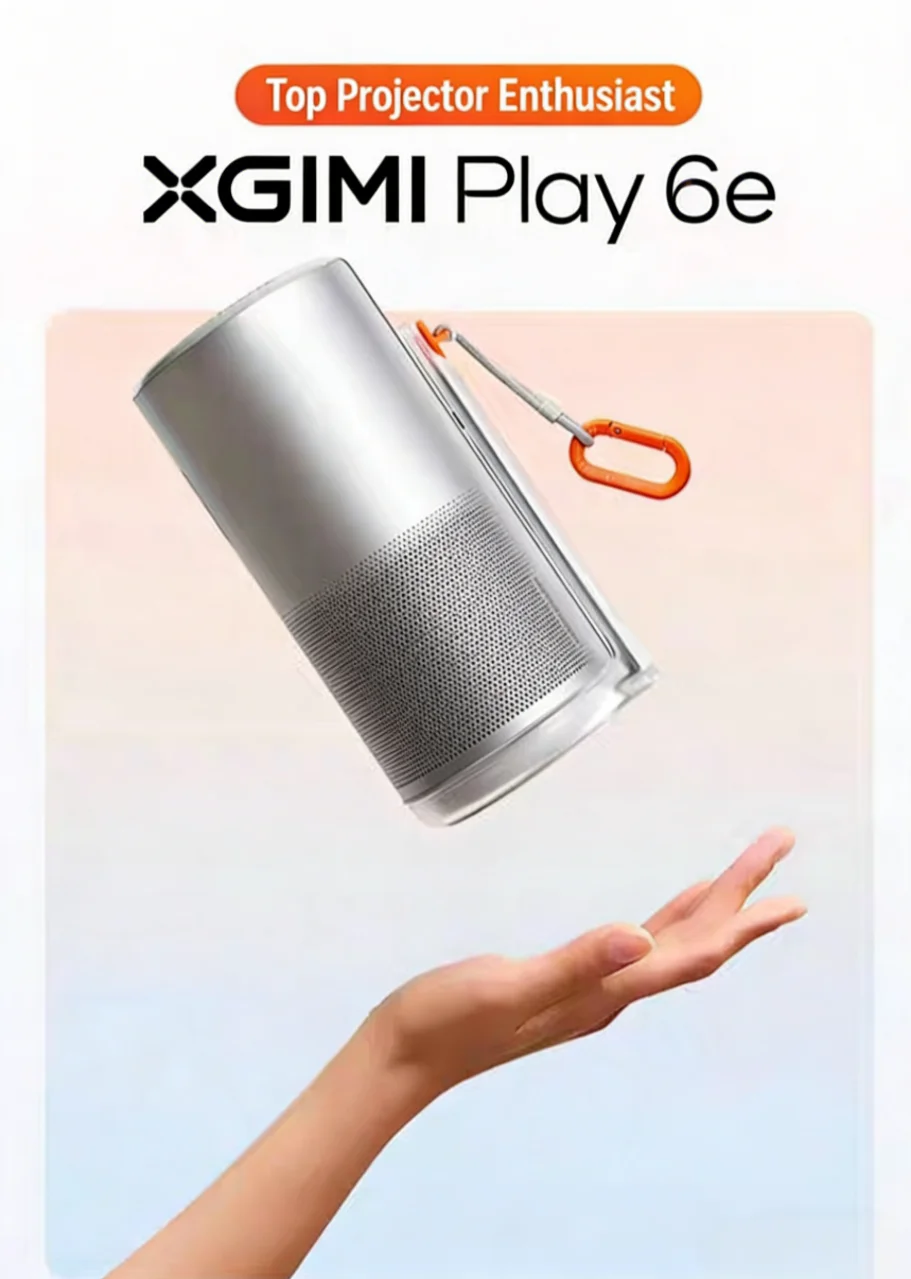 

Портативный проектор XGIMI Play 6e, 600 CVIA, 1080P, звук Dolby, поворот и наклон на 360° ° Портативный домашний кинотеатр для кемпинга