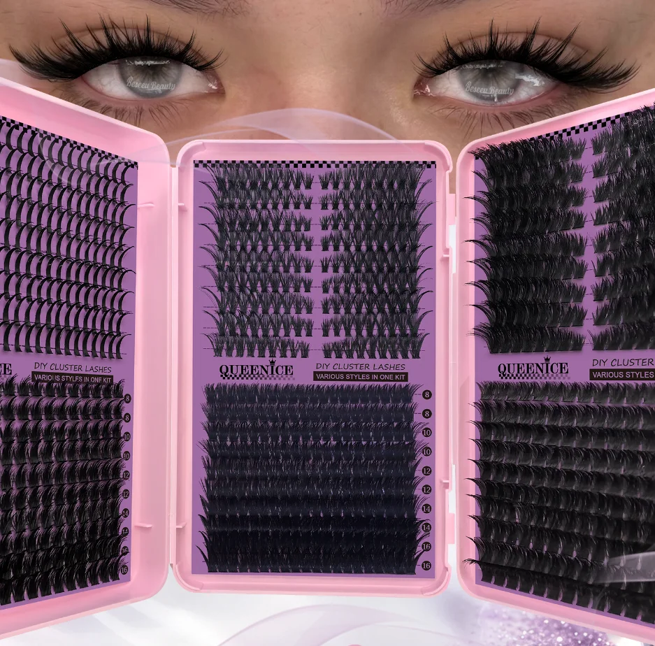 DIY Cluster-Wimpern 3-fach Wimpernbuch Große Kapazität 6 Stile Gemischte Einzelwimpern 8-16mm Spiky Manga Cat Eye Wimpernverlängerung – Detail 6