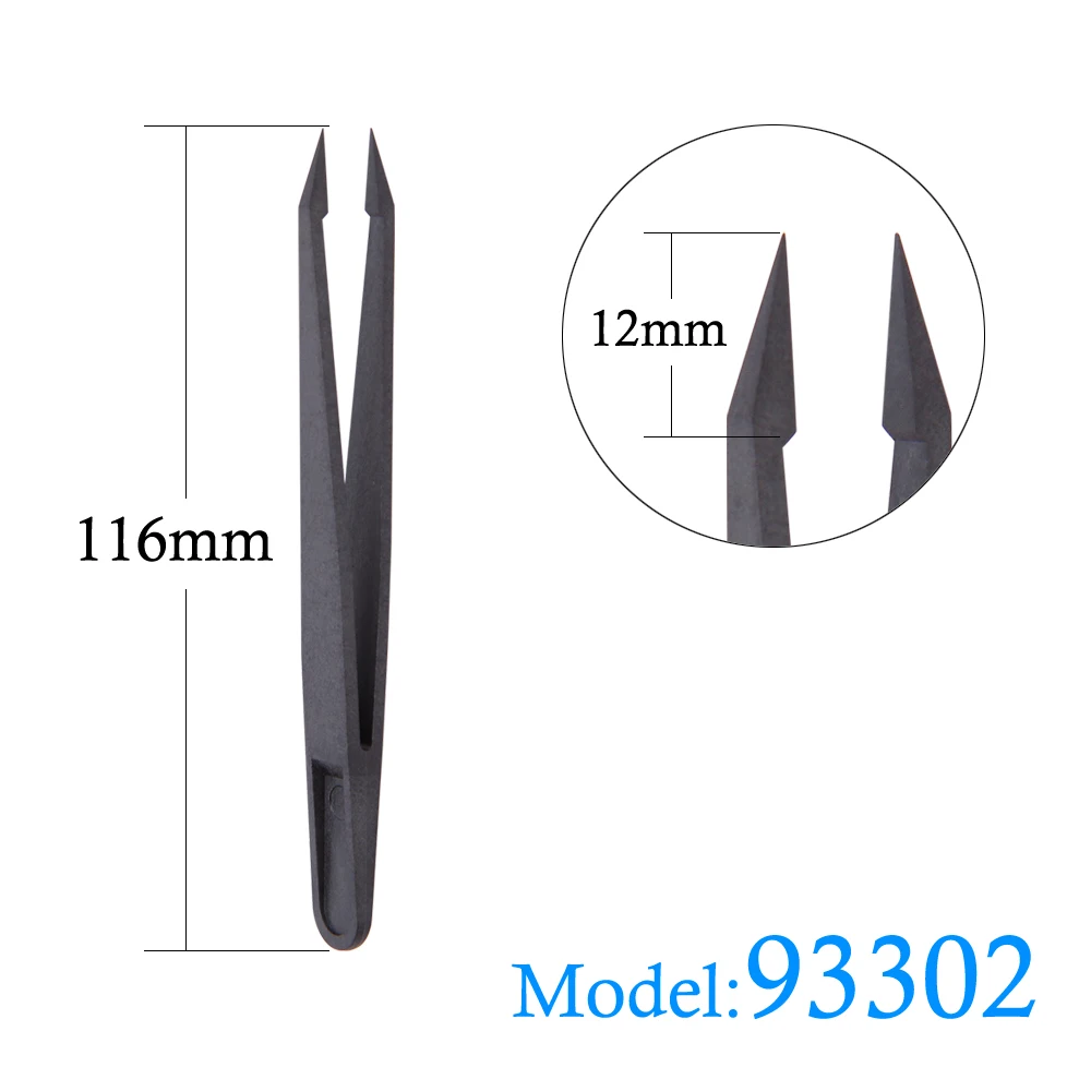 Carbon Fiber Anti-static Electronic Tweezers Kit Plastic Forceps  Repair Industrial Hand Disassemble Tool Set Operated Tools