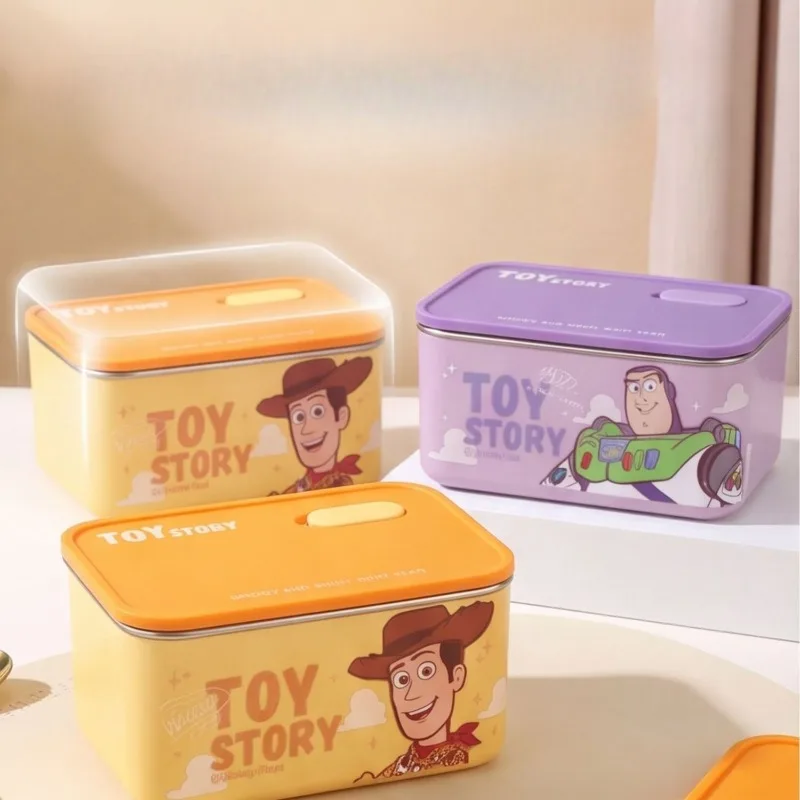 Lonchera de Acero Inoxidable con Diseño de Anime Toy Story Buzz Lightyear y Woody, Super Kawaii, Apta para Microondas, Portátil, Hermética, para el Trabajo, Picnic, Regalo