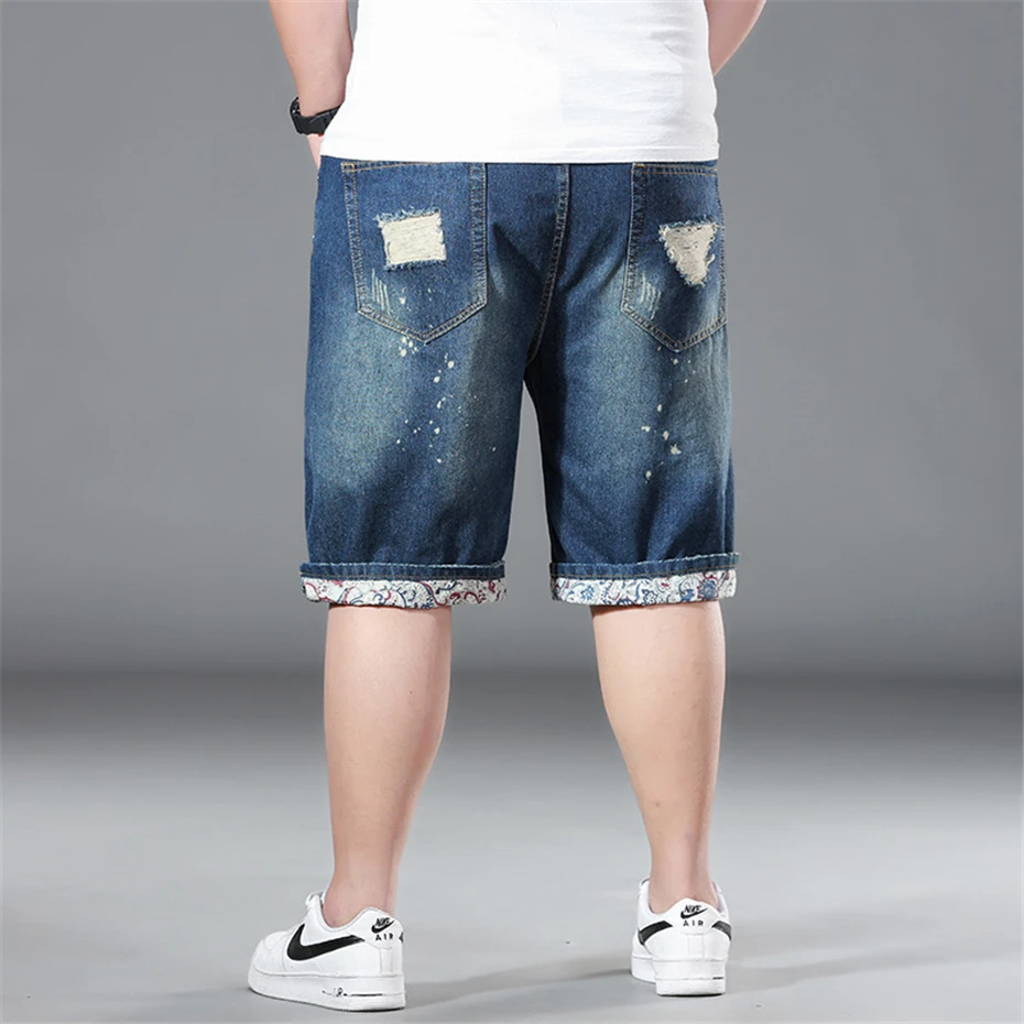 Ripped Denim Shorts Men Summer Thin Denim Short Pants Male Plus Size 40 Fashion Casual Jean Shorts Streetwear