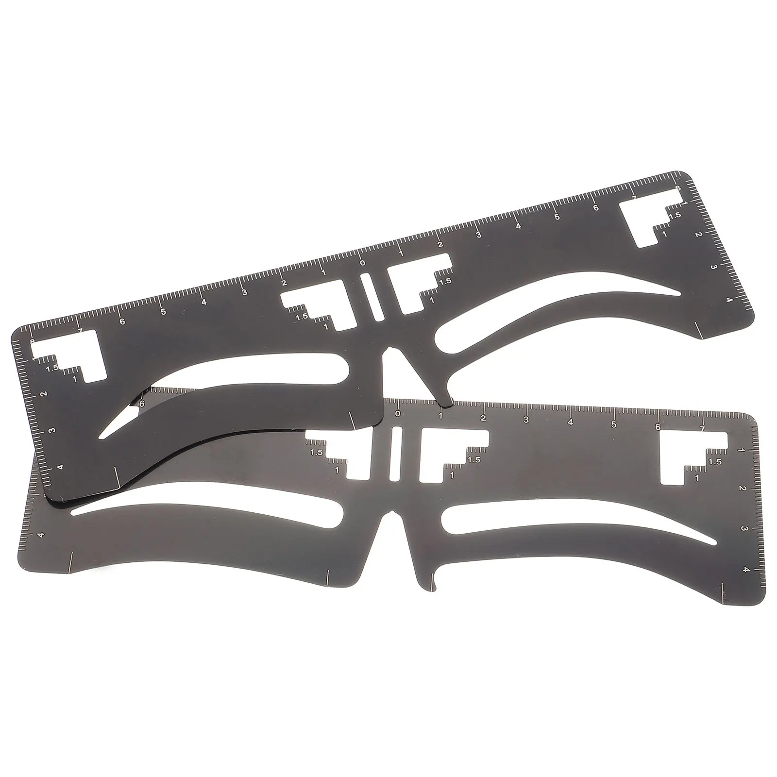 เครื่องมือวัดทรงคิ้ว ไม้บรรทัดสแตนเลส สำหรับวาดเส้นคิ้วอย่างแม่นยำ แม่แบบสำหรับแต่งหน้า DIY