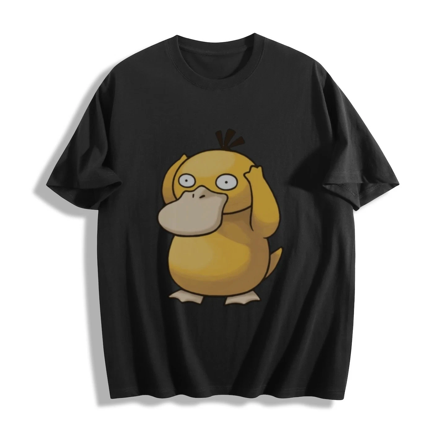

Летняя футболка Potdemiel Psyduck из чистого хлопка, дышащая модная универсальная уличная одежда унисекс, повседневная свободная одежда большого размера с коротким рукавом