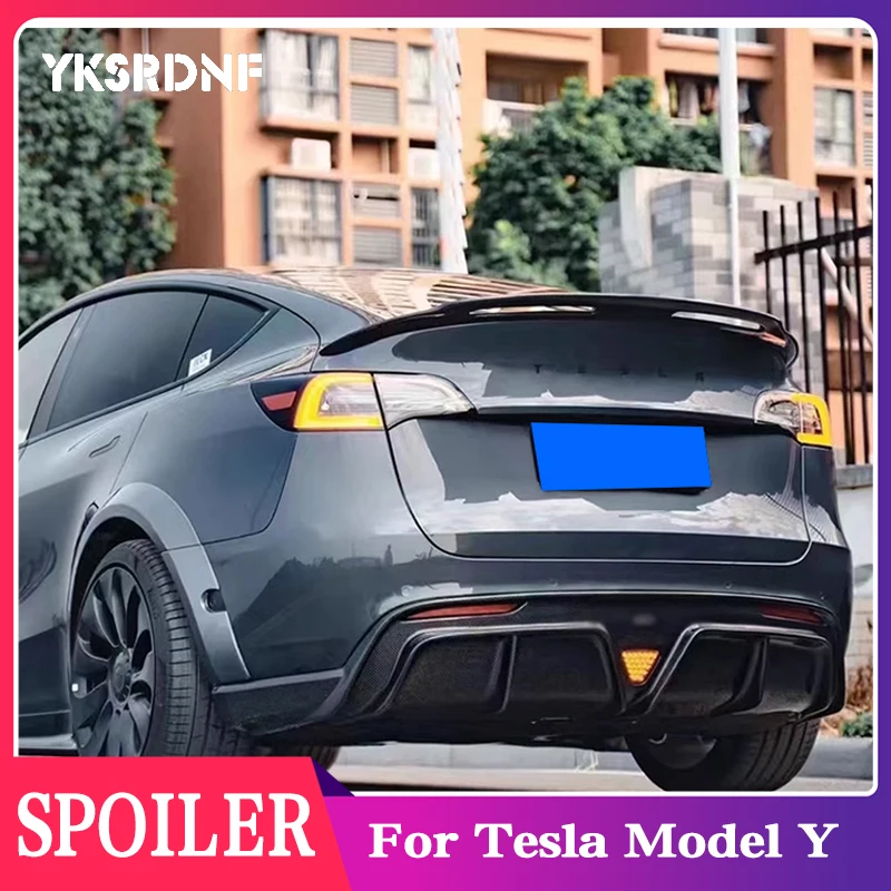 

Задний спойлер для Tesla Model Y, задний спойлер для багажника из углеродного материала f, спойлер для крыла, автомобильный Стайлинг, задний спойлер для багажника, аксессуары 2021 2022