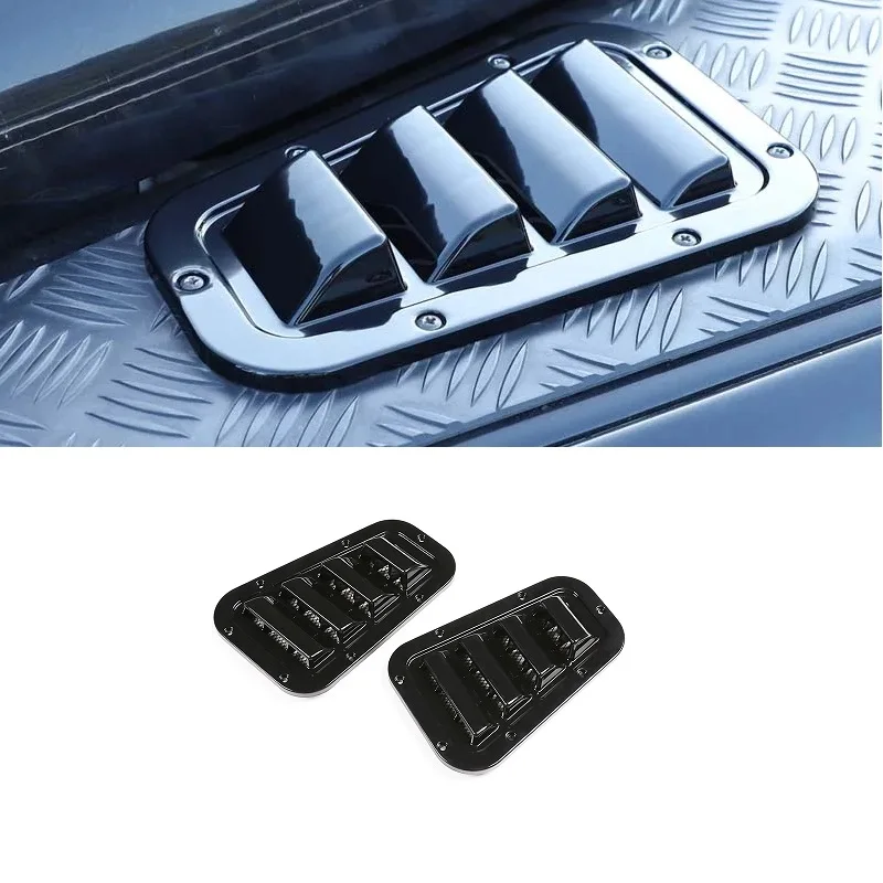 

For Land Rover Defender 90 110 130 2004-2019 2X Car Front Engine Hood Bonnet Vents Hood Air Outlet Trim Cover Car Accessory