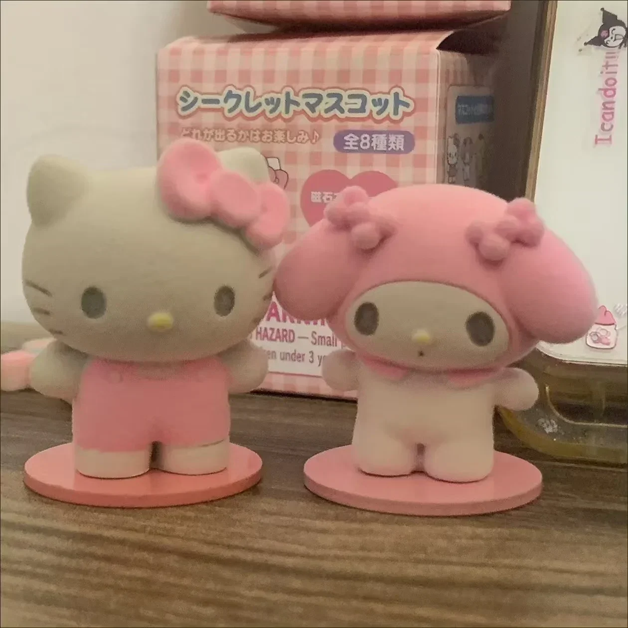 Muñeca magnética flocada de Hello Kitty, adorno de modelado, Sanrio Kuromi, caja ciega, nueva figura de Anime, muñeca personalizada, juguete Kawaii, regalo para niños