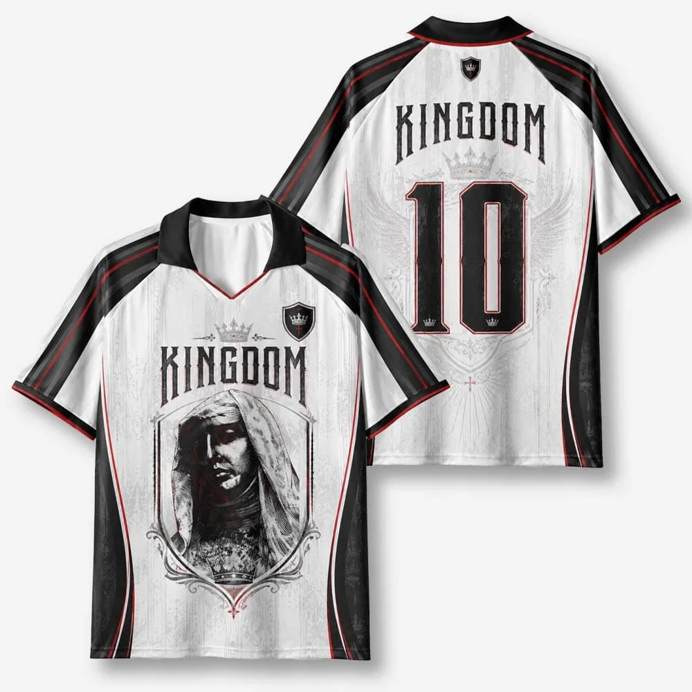 2026 New Lapel Polo Short Sleeved Shirt Retro Christian Cross Religious Pattern Printed T-shirt Fitness Training T-shirt