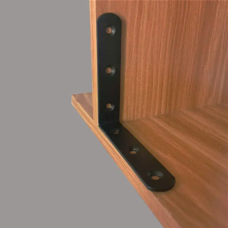2/4/8pcs Corner Braces 90 Degree Joints Right Angle Bracket L Shaped Corner Brackets Fastener for Wood Furniture, Black