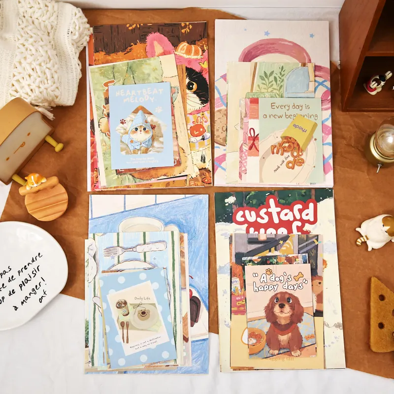 21pcs/bag Lazy Daily Series Decor Paper, Cute Pet Paper for Greeting Cards Wall Stickers, Multi-purpose Paper for Gift Wrapping