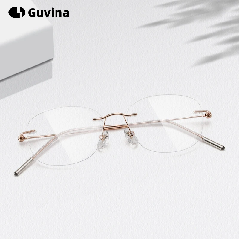 

Rimless Eyewear Blue Light Filter Prescription Lenses Ready Ultra Light Optical Glasses Frame Unisex Modern Design No Frame