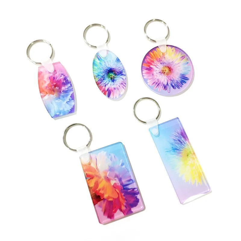 10pcs  Acrylic Keychains Blank Sublimation Keychain Blanks&Jump Rings for DIY Craft Christmas Birthday Gifts