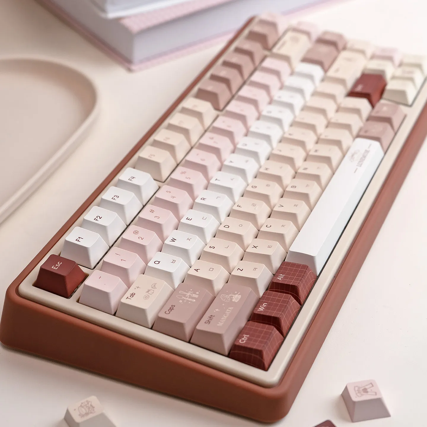 UR82 Tri-mode Mechanical Keyboard Gasket Hot Swap RGB Custom Keyboard Caramel Islex PBT Keycaps for Gaming Office