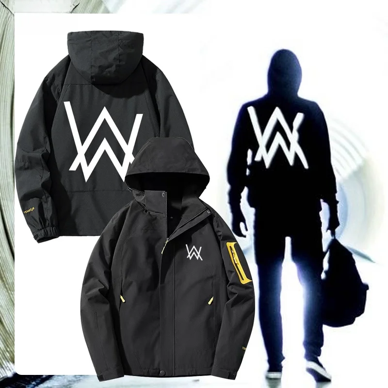 Alan Walker Unisex Jacket Autumn Winter Polyester Fiber Standard Fit Teenagers Home Use Regular Length Coat for Men And Women