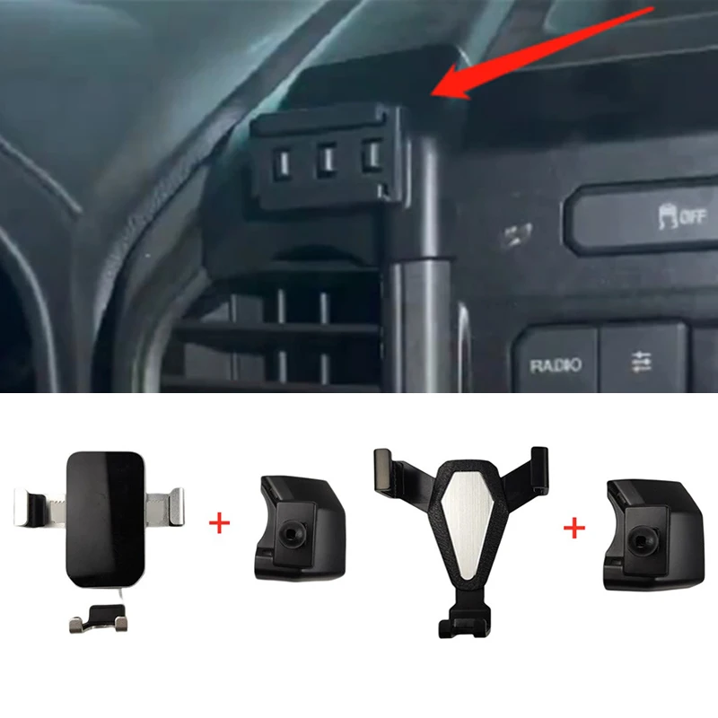 1Set Plastic Material For 2019-2023 Ford F150 Raptor Gravity Linkage Special Car Phone Holder Fixed Bracket Stand Mobile